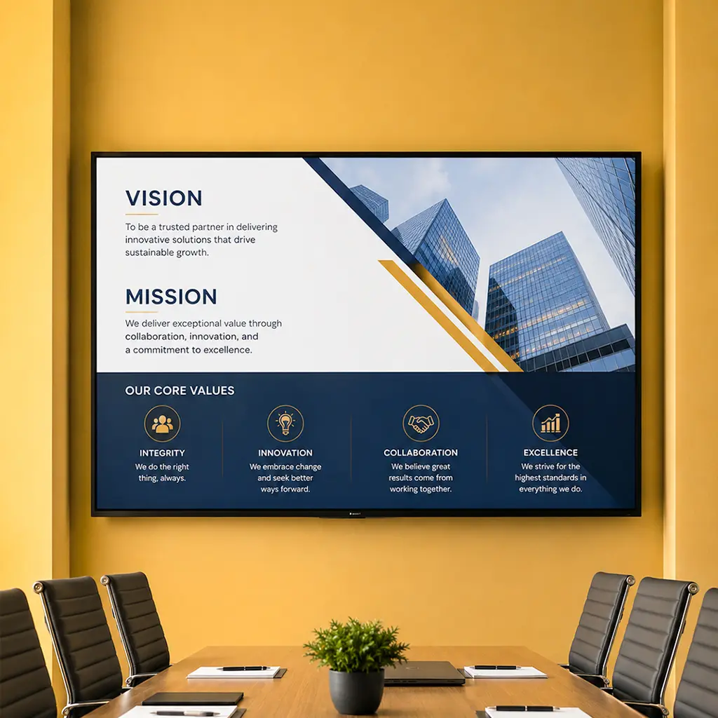 Indoor LED screen for conference room presentations and business meetings